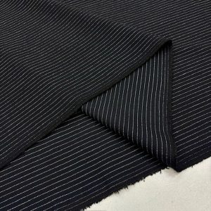 Siyah Beyaz Çizgili Gabardin Flanel Kumaş YVZ