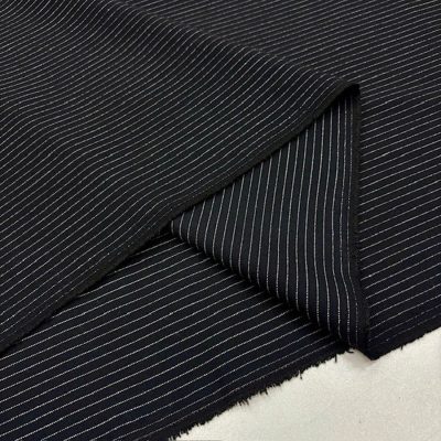 Siyah Beyaz Çizgili Gabardin Flanel Kumaş YVZ