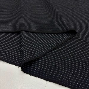 Siyah Beyaz Çizgili Gabardin Flanel Kumaş YVZ