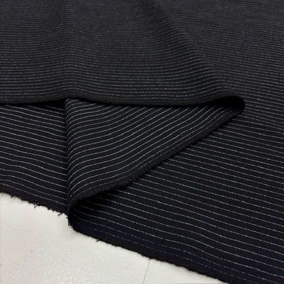 Siyah Beyaz Çizgili Gabardin Flanel Kumaş YVZ