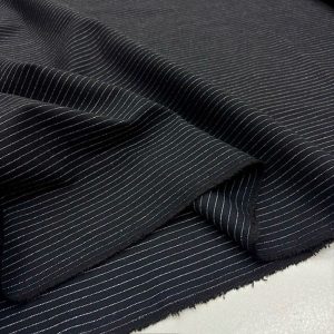 Siyah Beyaz Çizgili Gabardin Flanel Kumaş YVZ