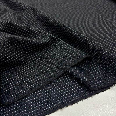 Siyah Beyaz Çizgili Gabardin Flanel Kumaş YVZ