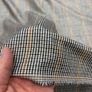 Vintage Lüks Flanel Kumaş Gri Kahve SRVT