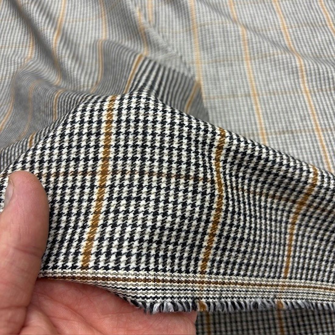 Vintage Lüks Flanel Kumaş Gri Kahve SRVT