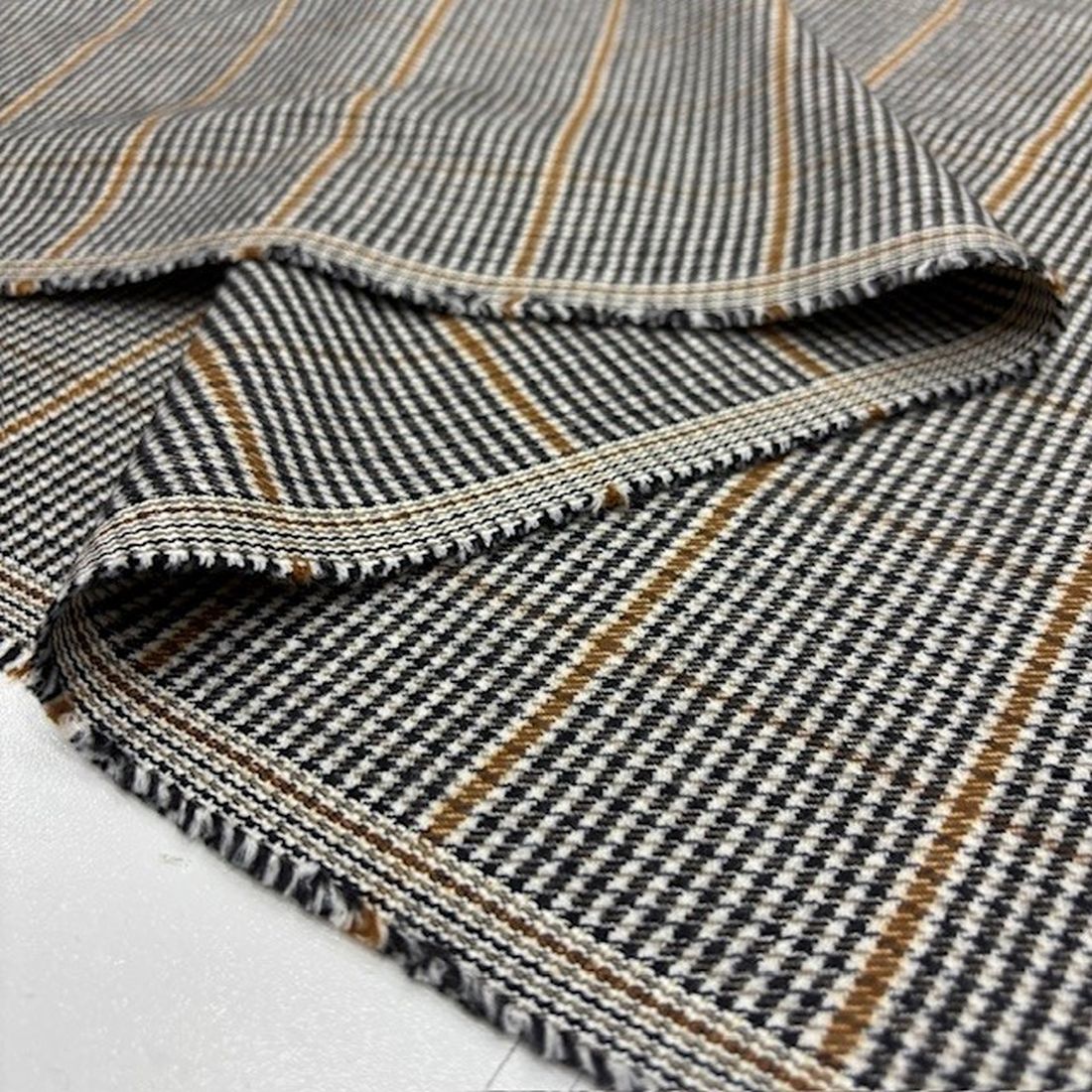 Vintage Lüks Flanel Kumaş Gri Kahve SRVT