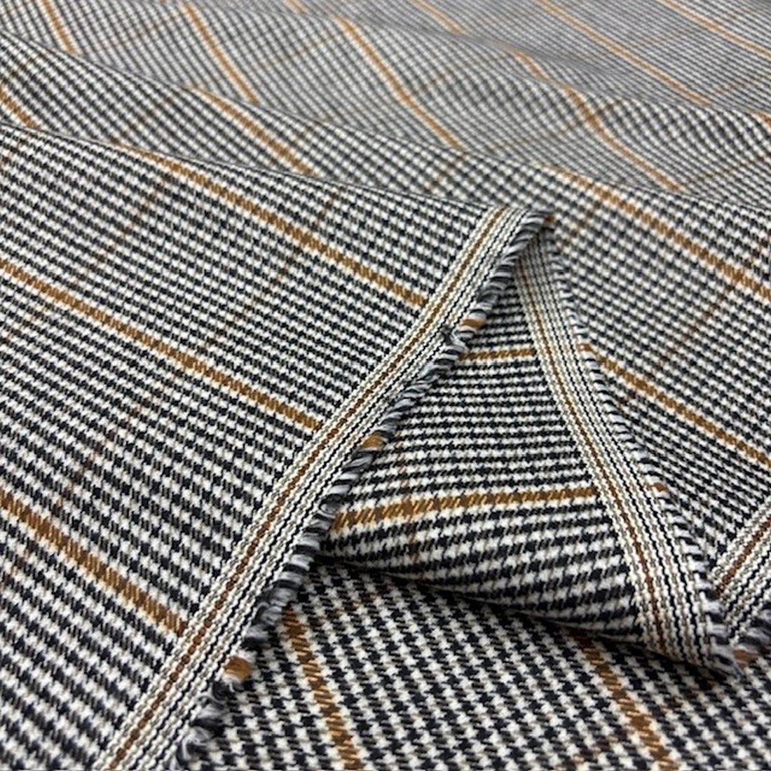 Vintage Lüks Flanel Kumaş Gri Kahve SRVT