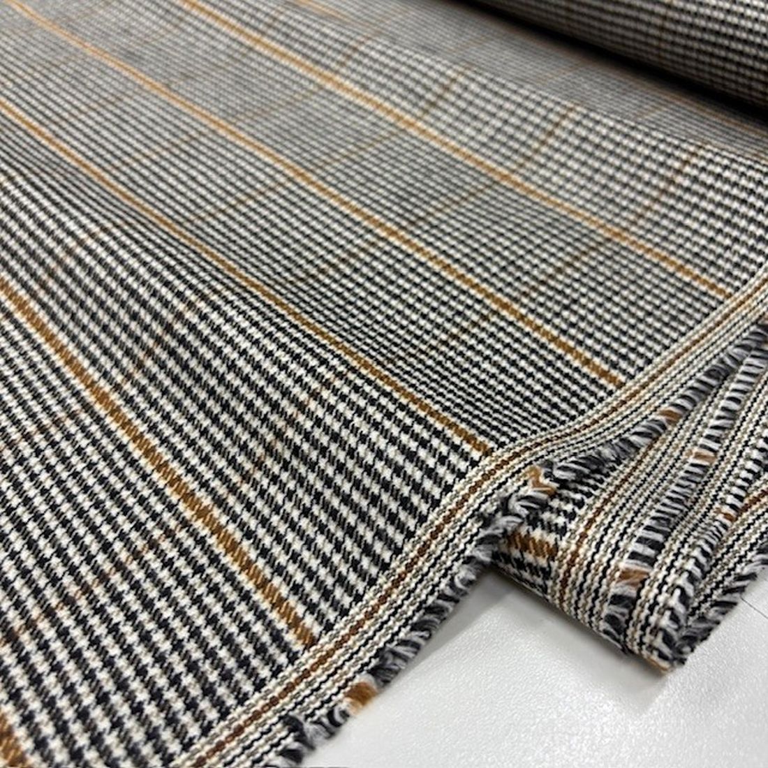 Vintage Lüks Flanel Kumaş Gri Kahve SRVT