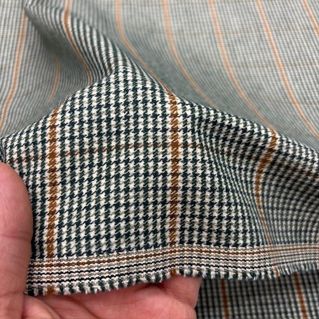 Vintage Lüks Flanel Kumaş Gri Kahve SRVT