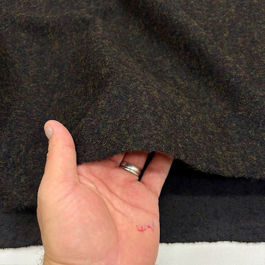 Yeşil Kahverengi %100 Yün Keçe Kumaş YVZ