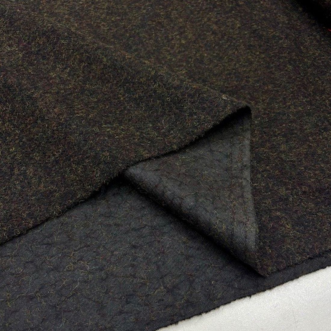 Yeşil Kahverengi %100 Yün Keçe Kumaş YVZ