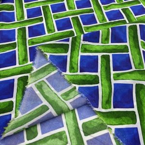 Yeşil Kareli Vual Viskon Kumaş YVZ