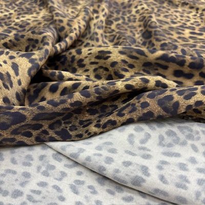 Zara Kahverengi Leopar İpeksi Cupro Kumaş YNS