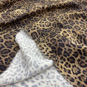Zara Kahverengi Leopar İpeksi Cupro Kumaş YNS