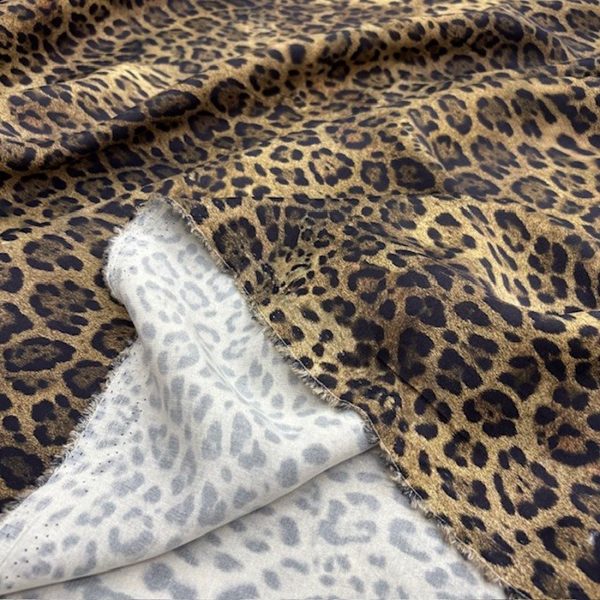 Zara Kahverengi Leopar İpeksi Cupro Kumaş YNS
