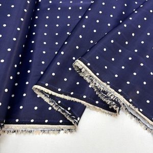 Zara Puantiyeli Filoş İpeksi Cupra Kumaş Lacivert