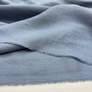 100% Keten Kumaş Açık İndigo Mavisi