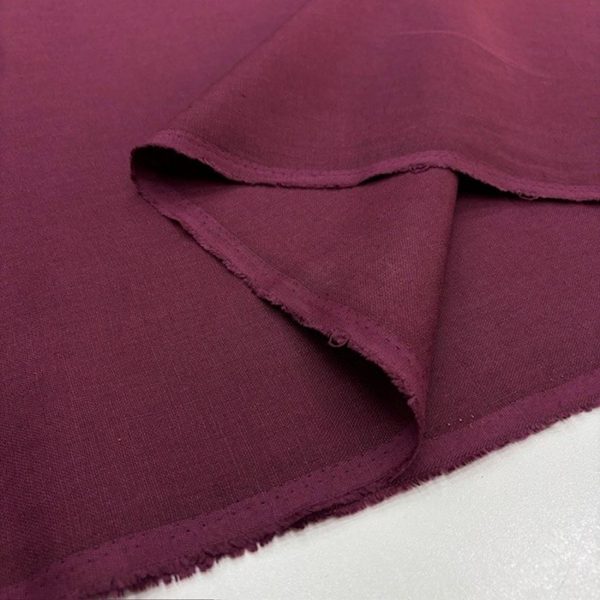 100% Keten Kumaş Bordo