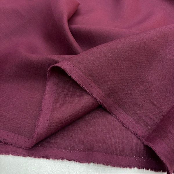 100% Keten Kumaş Bordo