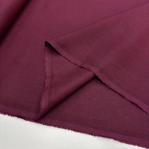 100% Keten Kumaş Bordo