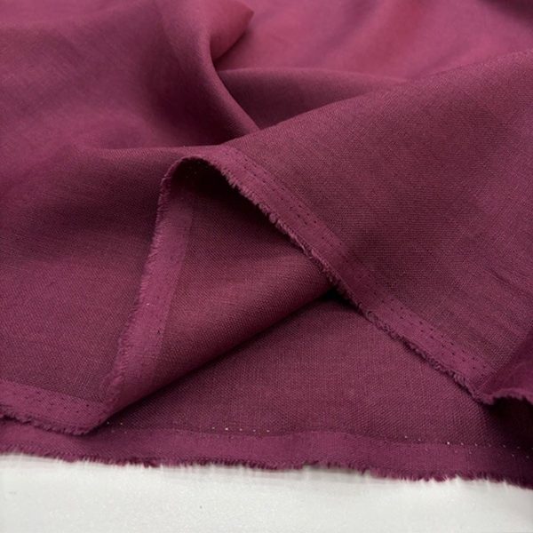 100% Keten Kumaş Bordo