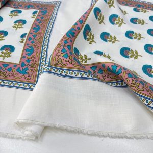 Etnik Pano Desenli %100 Keten Kumaş BYR