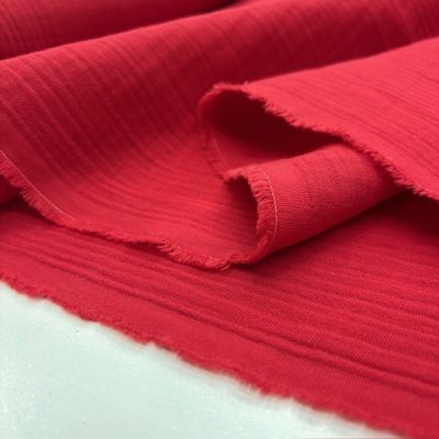 Kırmızı 100% Pamuk Çift Katlı Muslin Kumaş