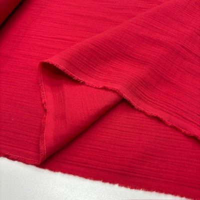 Kırmızı 100% Pamuk Çift Katlı Muslin Kumaş
