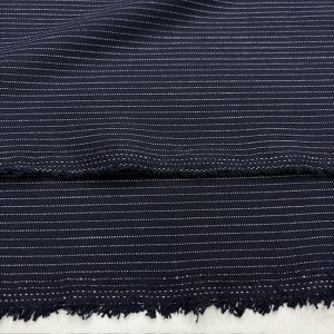 Lacivert İnce Çizgili Poliviskon Kumaş SMR