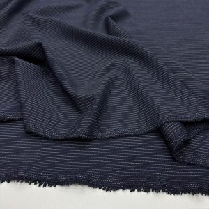 Lacivert İnce Çizgili Poliviskon Kumaş SMR