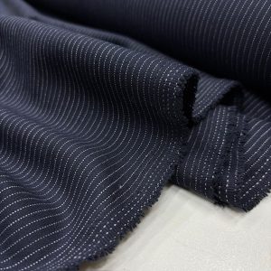 Lacivert İnce Çizgili Poliviskon Kumaş SMR