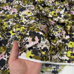 Pastel Çiçekli Pamuklu Filoş Viskon Kumaş YVZ