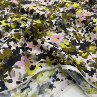 Pastel Çiçekli Pamuklu Filoş Viskon Kumaş YVZ