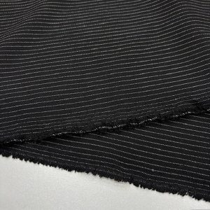 Siyah İnce Çizgili Poliviskon Kumaş SMR