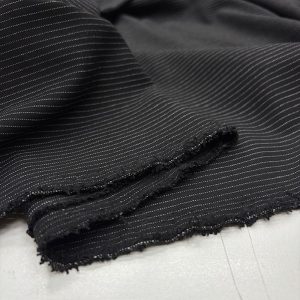 Siyah İnce Çizgili Poliviskon Kumaş SMR