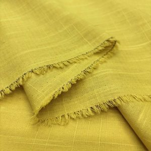 Soft Sarı Pamuklu Keten Kumaş YVZ