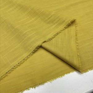Soft Sarı Pamuklu Keten Kumaş YVZ