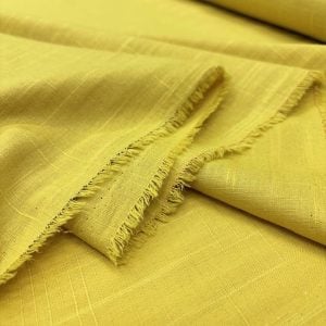 Soft Sarı Pamuklu Keten Kumaş YVZ