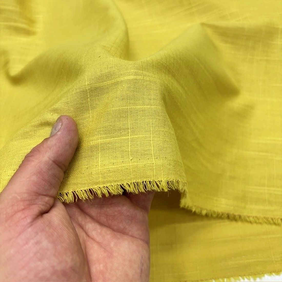 Soft Sarı Pamuklu Keten Kumaş YVZ