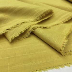 Soft Sarı Pamuklu Keten Kumaş YVZ