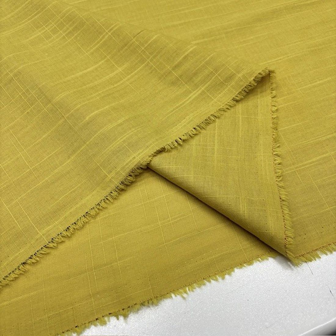 Soft Sarı Pamuklu Keten Kumaş YVZ