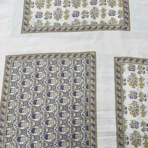 Sümbül Çiçeği Pano Desenli %100 Keten Kumaş BYR