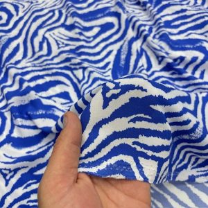 Zebra Alaçatı Viskon Kumaş Mavi