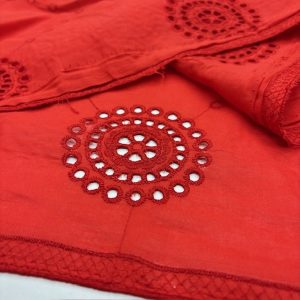 Açık Kırmızı Otantik Pamuk Fisto Kumaş YVZ