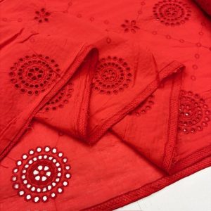 Açık Kırmızı Otantik Pamuk Fisto Kumaş YVZ