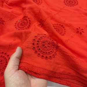 Açık Kırmızı Otantik Pamuk Fisto Kumaş YVZ