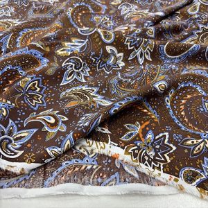 Etro Desenli Pamuk Viskon Kumaş Kahve