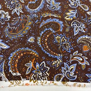 Etro Desenli Pamuk Viskon Kumaş Kahve
