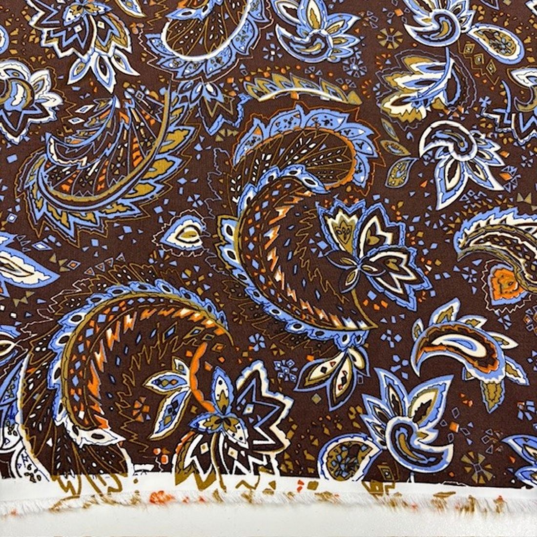 Etro Desenli Pamuk Viskon Kumaş Kahve