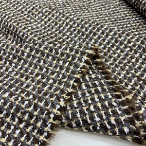 Gri Kahve Parıltılı Tweed Kumaş SRVT