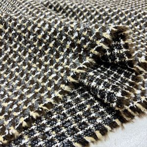 Gri Kahve Parıltılı Tweed Kumaş SRVT